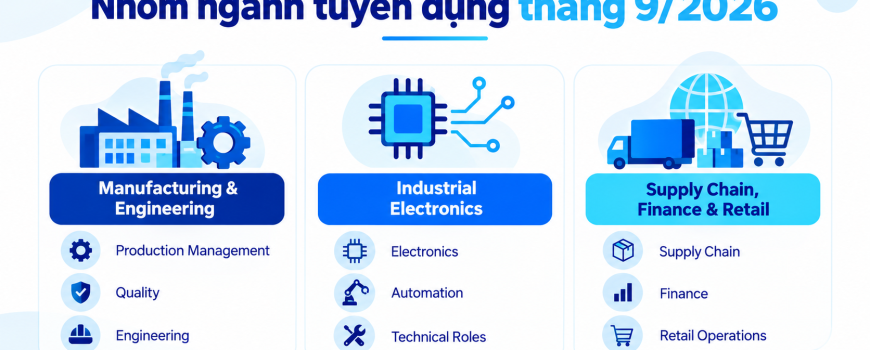 Các nhóm ngành và vị trí tuyển dụng nổi bật tháng 9/2026