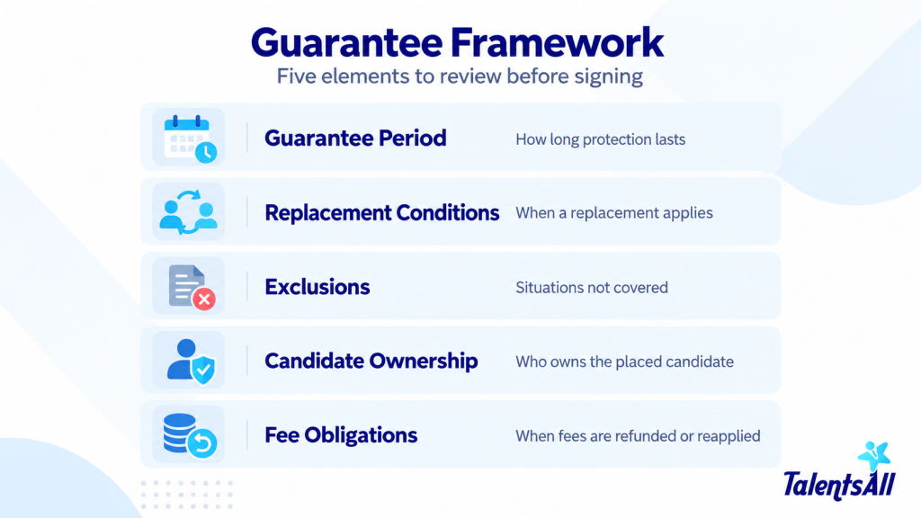 Recruitment agency guarantee period and coverage
